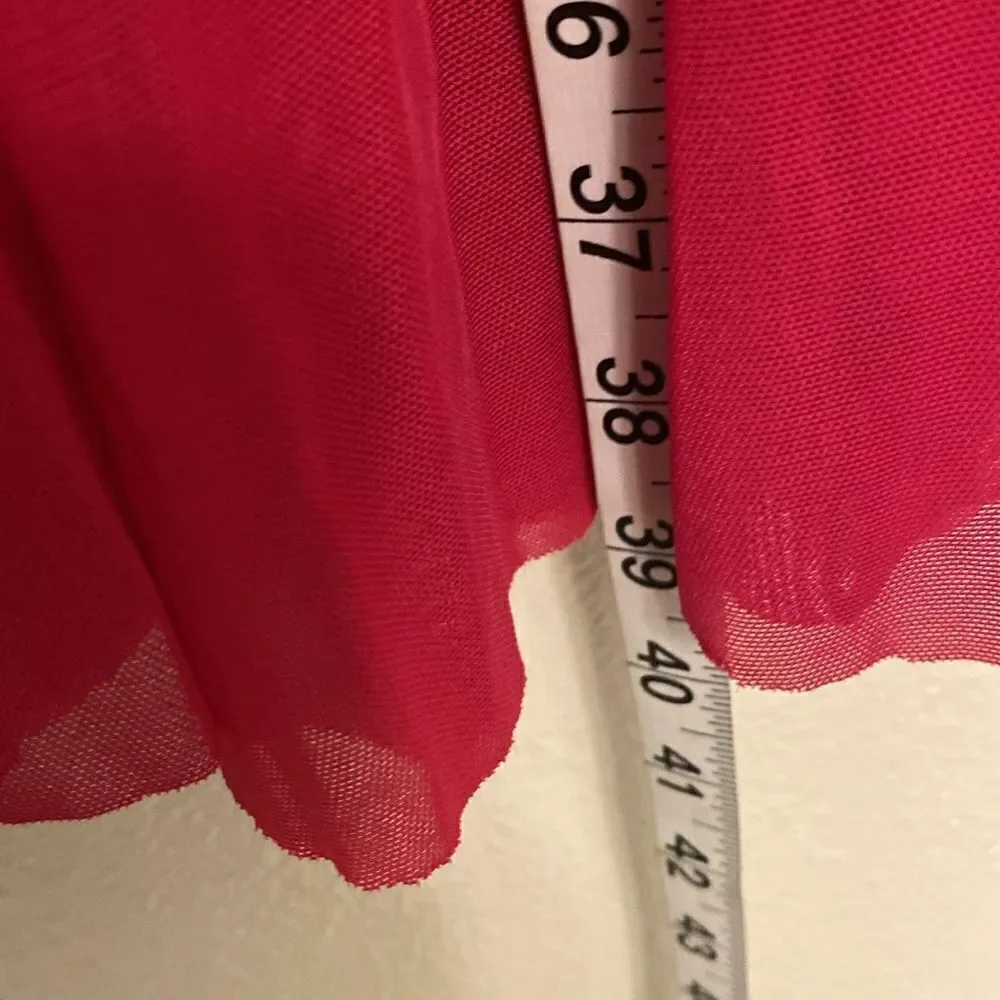 Weissman Dance costume red maxi mesh flocked dress More 12261 child LC